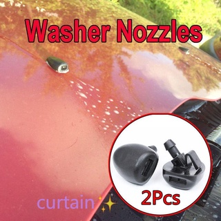 CURTAIN 2Pcs Práctico Boquilla de limpiaparabrisas De plástico Jet Washer Rociador de agua Auto Black Vehiculo Frente Auto Suministros