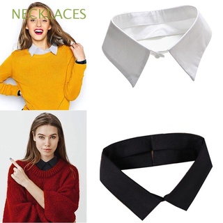 NECKLACES Fashion Shirt Fake Collar Detachable Blouse False Collar Clothes Accessories Black/White Women Men Cotton Lapel Vintage Classic