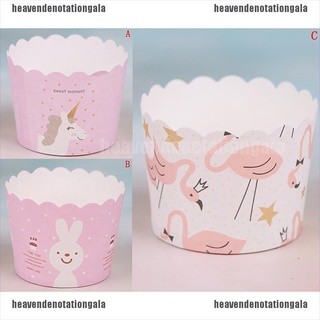 he8mx 50pcs unicornio flamingo cumpleaños decoración de tartas de papel muffin cupcake tazas 210907