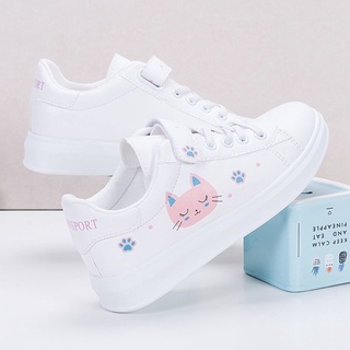 Zapatos deportivos para niñas 2021 nuevo otoño pequeño blanco zapatos transpirables junta de cuero 9.23