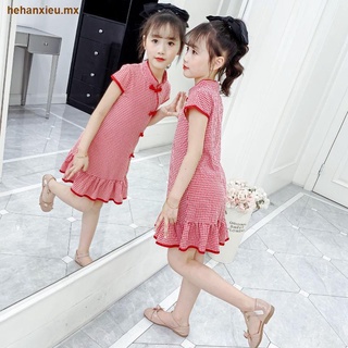 Vestido cheongsam para niñas 2021 nuevo vestido de verano de estilo chino para niña de estilo occidental Hanfu vestido de princesa de verano para niños