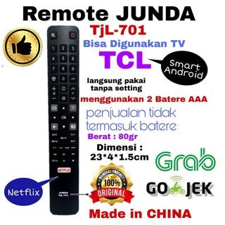 Remoto REMOT UNIVERSAL JUNDA 701 adecuado en TV LED TCL SMART TV ANDROID