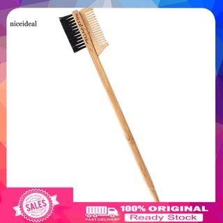 Niceideal dientes redondeados doble borde cepillo de belleza de madera cepillo de cejas minimalista para la belleza