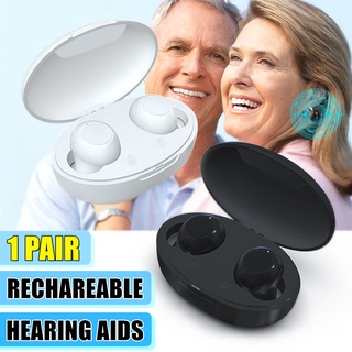 1 par Mini audífonos recargables aparatos en el oído Invisible audífonos amplificador de sonido profesional (1)