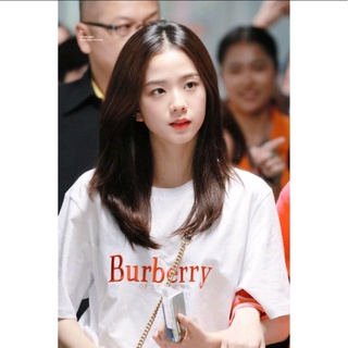 Burb3rry Jisoo camiseta negra | Ropa camiseta LISA JENNIE JISOO ROSE parpadea K-POP impresión de pantalla personalizada