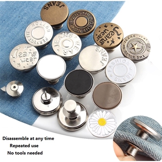 （ Buy 2 get 1 free） Metal Button Adjustable Jeans Buttons Nail Free DIY Button For Clothing Jeans Accessories (1)