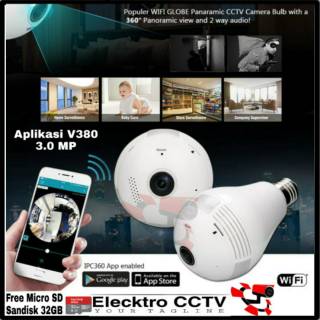 Nueva cámara Ip CCTV Wifi bombilla lámpara panorámica espía Cam bombilla lámpara