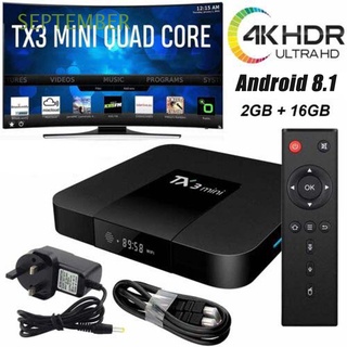 septiembre 2gb+16gb smart tv box wifi tv receptores caja de tv 4k reproductor multimedia 1gb+8gb quad core hd tx3 mini reproductor multimedia