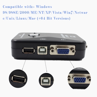 [PALARNA] KVM Switch Box 2 Port USB 2.0 Adapter Control up to 2 Computers 2 VGA USB Cables (7)