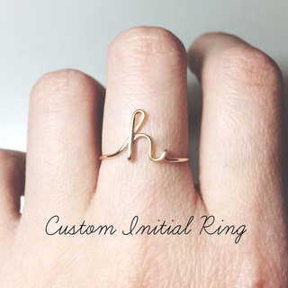 anillos oro plata color a-z 26 letras nombre inicial anillos para mujeres hombres geométricos creativos anillos de dedo joyería
