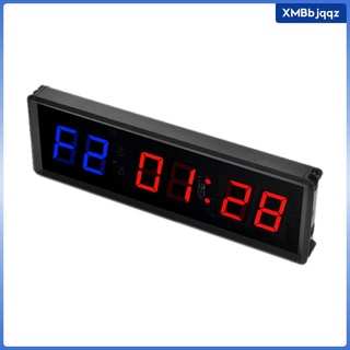 Temporizador de gimnasio cronómetro reloj de pared 1.5\'\'LED intervalo temporizador reloj para Fitness negro