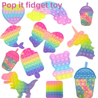 Pop it Fidget juguete 1PCS entre nosotros forma Push Pop burbuja sensorial Fidget juguete alivio del estrés autismo juguete redondo Anti-ansiedad juguetes para los mayores y los jóvenes