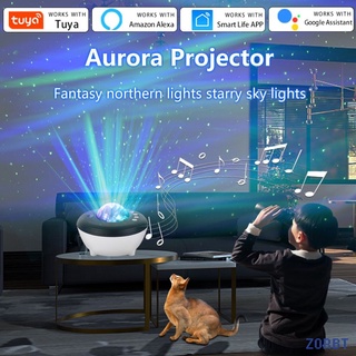 ☞ Tuya APP Smart Aurora Projector Lamp Bluetooth-compatible Music Projection Night Light Works With Alexa Google ZORBT