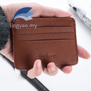 las mujeres de la moda delgada minimalista cartera de cuero de la pu titular de la tarjeta de crédito bolso corto (7)