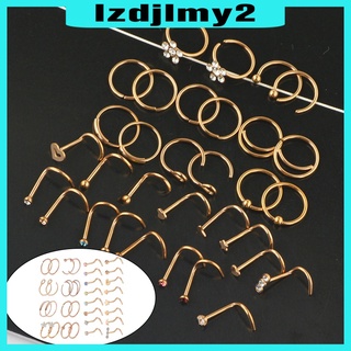 [Limit Time] 32 unids/Set 20G anillos de nariz piercings joyería Set para mujeres hombres niñas