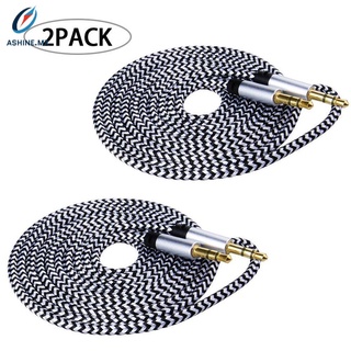 paquete de 2 cables de audio de audio para coche de 3,5 mm, cable de audio auxiliar para coche, 1 metros (6)