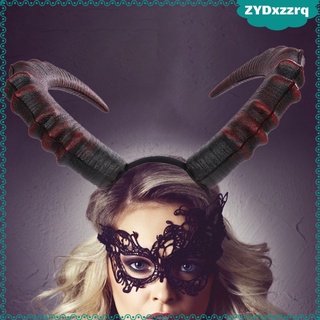 diadema de cuerno de diablo negro rojo fotografía cuerno de buey pelo aro cosplay diadema para halloween disfraz de fiesta foto (3)
