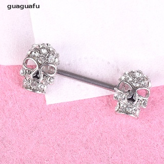 Guaguafu 1PC Sexy Crystal Skull Nipple Rings Bar Barbell Industrial Cartilage Piercing MX