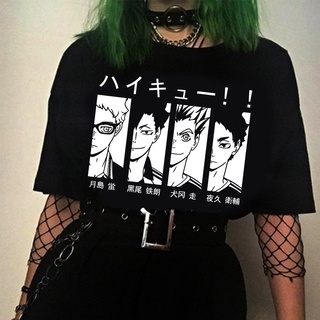 haikyuu camiseta de los hombres de algodón camiseta anime hinata shoyo tobio kageyama ropa anime tops camisetas