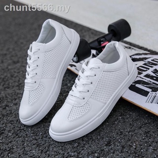 Tel☬los hombres s zapatos de la junta 2021 nuevos zapatos blancos estilo coreano tendencia todo-partido negro zapatos de cuero primavera transpirable zapatos casuales (4)