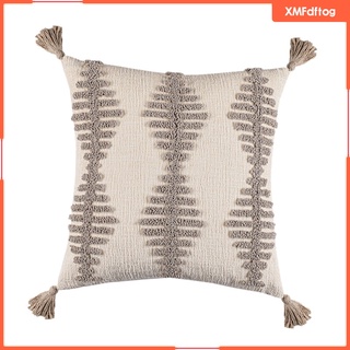 [xmfdftog] fundas de almohada de algodón tufted de lino decorativo, fundas de almohada para sofá cama, fundas de cojín para el hogar (7)