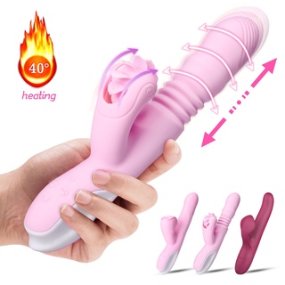 Vibrador silicona juguetes sexuales para mujeres calefacción escalable lengua lamiendo varita clítoris masajeador o23g