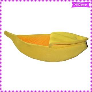 [Ready Stock] Warm Banan Cat Bed House Short Plush Pet Cuddle Bed for Cats Kittens Rabbit Small Dogs, Yellow, 2 Sizes Available (7)