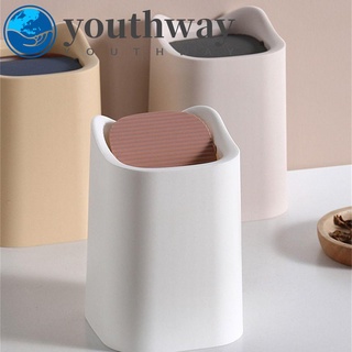 youthway mini papelera puede sala de estar papelera papelera de escritorio portátil con tapa dormitorio cocina papelera almacenamiento de basura/multicolor