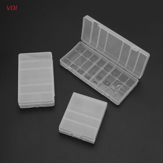 VOI Hard Plastic Transparent Storage Box Case Cover Holder For AA / AAA Battery