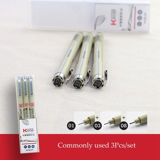 AICRANE Pigmento de micras tinta marcador pluma 0,05, 0,1, 0,2, 0,3, 0,4, 0,5, 0,6, 0,8 01 02 03 diferentes negro punta Fineliner dibujo bolígrafos (6)