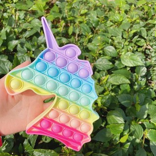 Pop it Its Popit unicornio arco iris juguetes educativos para niños Fidget juguetes - unicornio caramelo