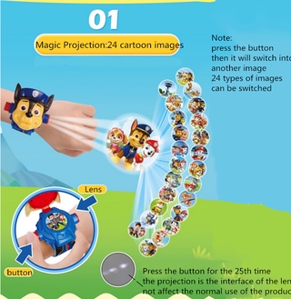 paw patrol reloj 3d de dibujos animados digital proyección reloj niños proyección de dibujos animados (5)