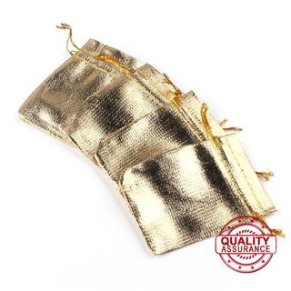 100pcs oro y plata bolsa de tela con cordón de la joyería bolsita, bolsa de regalo bolsita de embalaje bolsa x1u4