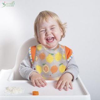 4 pzs baberos de bebé EVA impermeables/ahumado/ajustable/ajustable para almuerzo para niños