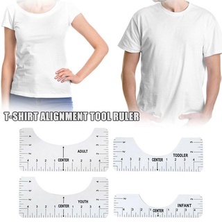 4 unids/set camiseta htv vinilo alineación regla herramienta de costura alineación e9g3