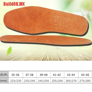 [buildok]1 par de plantillas de cuero transpirables para mujer/hombre/zapatos desodorantes ultra delgados