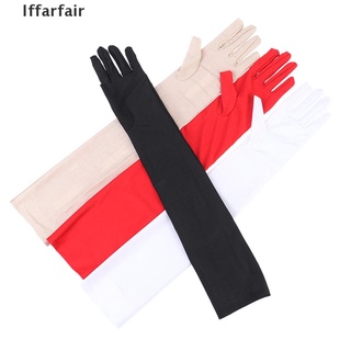 [Iffarfair] 1Pair Opera Elbow Wrist Stretch Satin Finger Long Gloves Flapper Gloves Costume .