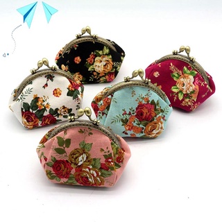 cartera, lady vintage flor mini monedero monedero bolso de embrague (rojo rosa)
