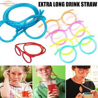 suave novedad jugo niños paja gafas de tubo largo divertido beber paja para niños