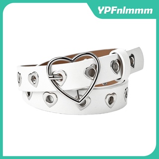 Cute Heart Metal Clip Buckle Belt Fashion Elegant Simple Faux Leather Belts for Women Jeans Ladies Harajuku Accessories