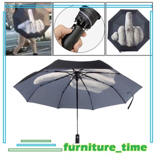 mujer hombre paraguas de lluvia vertical dedo medio diseño divertido sol y lluvia paraguas tres plegable personalidad paraguas
