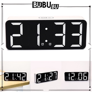 reloj digital pantalla grande, led escritorio despertador relojes espejo snooze 12/24h pantalla modo de temperatura usb, 3 niveles
