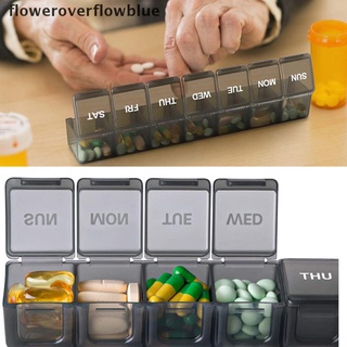 floweroverflowblue weekly pill organizador diario casos xl caja de almacenamiento vitaminas 7 días portátil viaje ffb