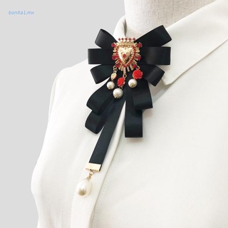 bon barroco bowknot pajarita cravat bowtie lazos broche pines mujeres moda joyería (1)