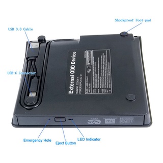 Portable USB 3.0 External DVD Optical Drive CD ROM Player CD-RW Burner