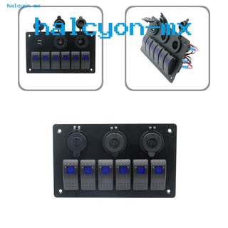 <sale> panel de interruptor basculante 12v/24v 6 gang sensitive rocker panel de interruptor fino para barco