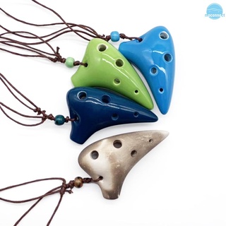 MC 6 Holes Ceramic Ocarina Alto C Submarine Style Musical Instrument with Lanyard Music Score For Music Lover and Beginner
