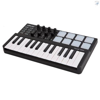 worlde panda mini portátil mini teclado usb de 25 teclas y almohadilla de tambor controlador midi (1)