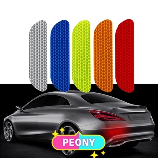 PEONY 4 pzs pegatinas para puerta de coche traseras/cinta reflectante de seguridad automática Universal/4 piezas/marca de advertencia de cola abierta/Multicolor