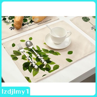 mantel individual de hojas verdes ambientales para cocina aislamiento mesa de comedor